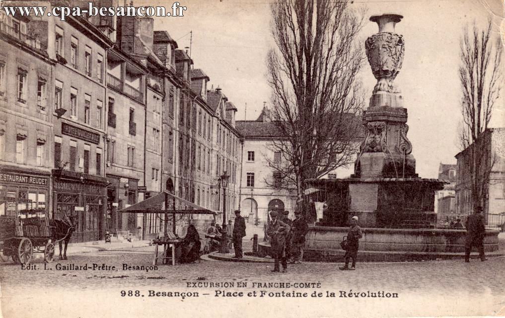 EXCURSION EN FRANCHE-COMTÉ - 988. Besançon - Place et Fontaine de la Révolution